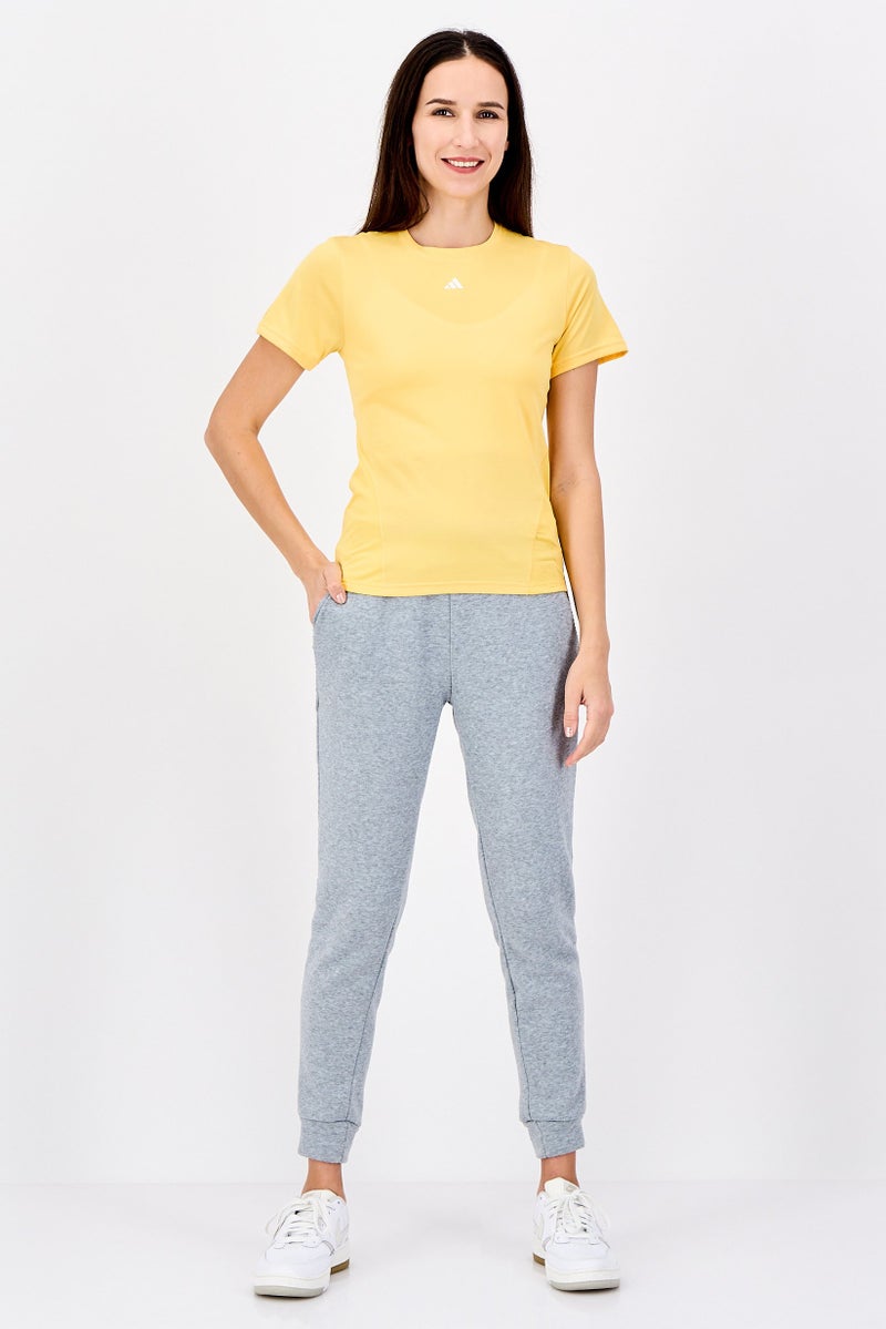 Adidas Women Sportswear Fit Short Sleeve Designed For Training T-Shirt, Yellow Gold - Image 3